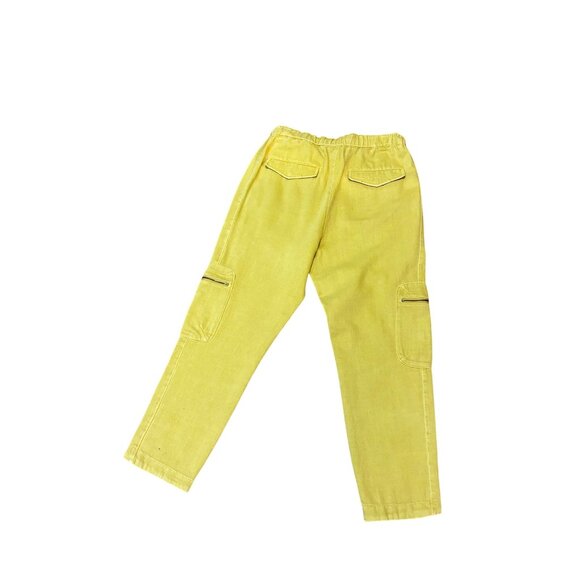 Anthropologie Pilcro Cottage Utility Pants Yellow Elastic Waist Medium - Picture 5 of 7